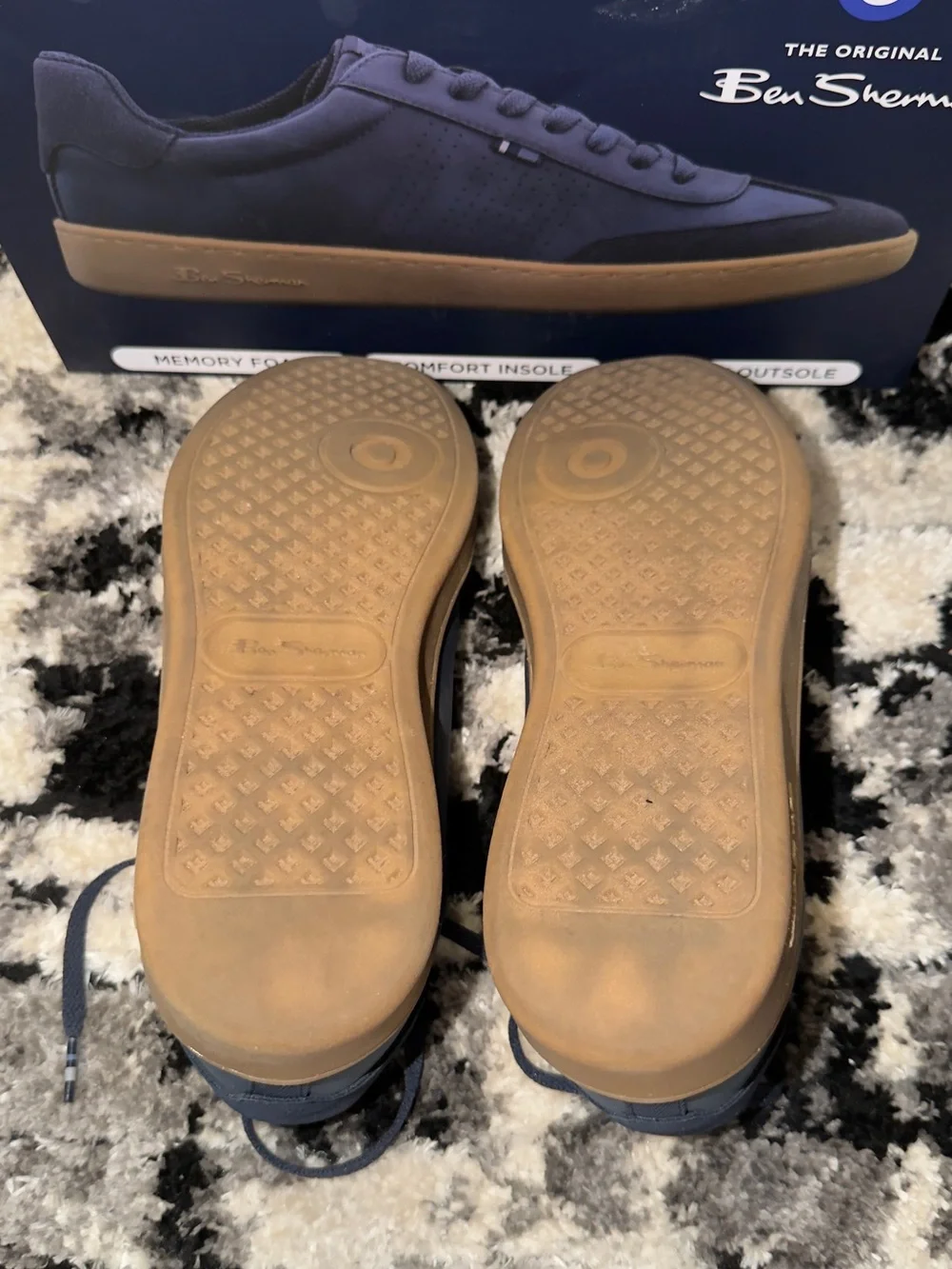 Ben Sherman Navy and Gum Casual Lace-Up Sneakers